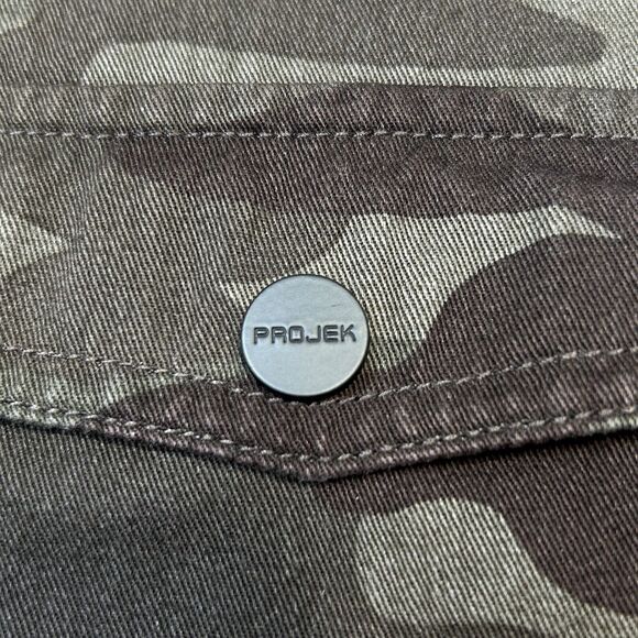 PROJEK RAW Men’s Large Camouflage Twill Trucker Shacket Army Military Jacket - Picture 6 of 10